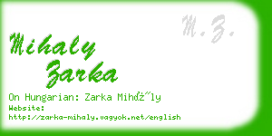 mihaly zarka business card